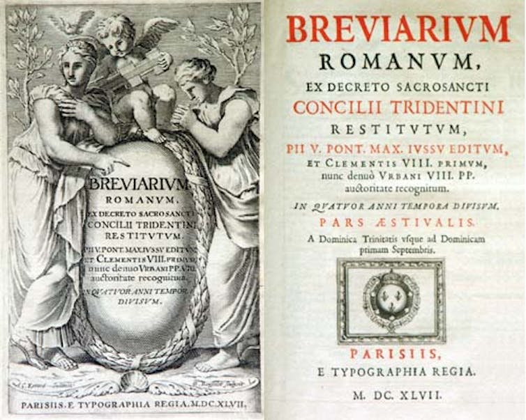 Portada de un libro en latín.