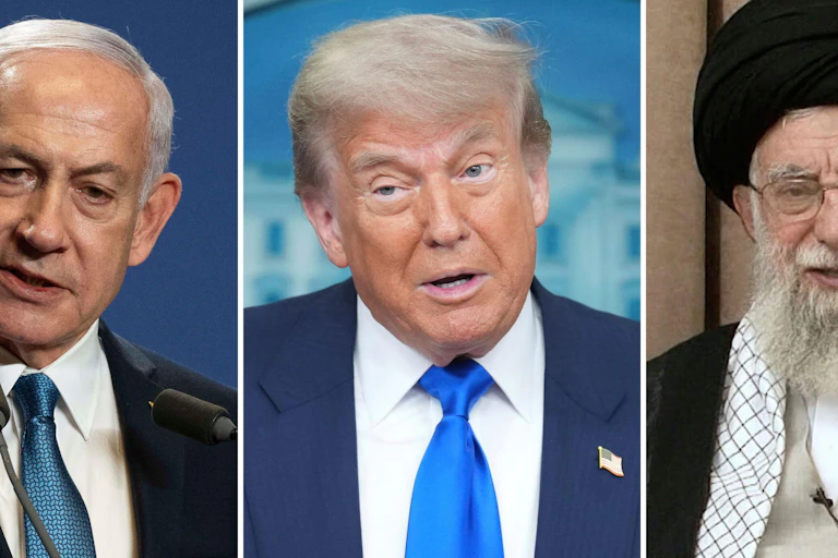 Israeli prime minister Benjamin Netanyahu, US president Donald Trump, Iranian supreme leader Ali Khamenei