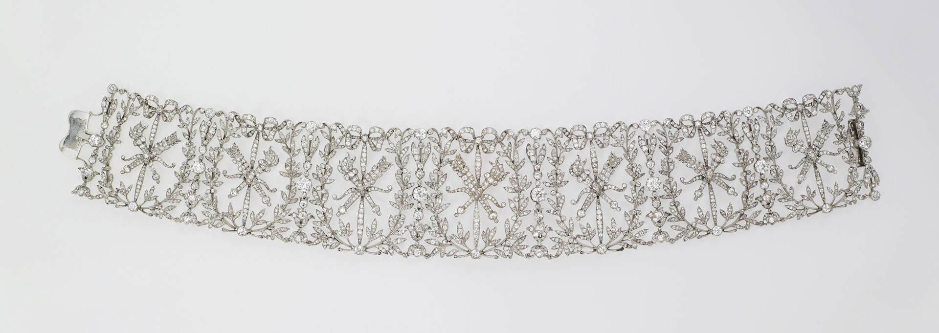 A beautiful diamond 'love collar' necklace from the Edwardian period.