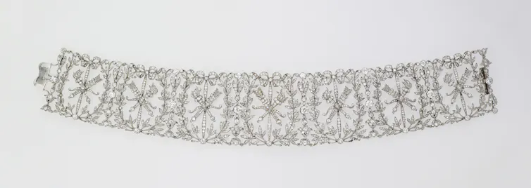 A beautiful diamond 'love collar' necklace from the Edwardian period.