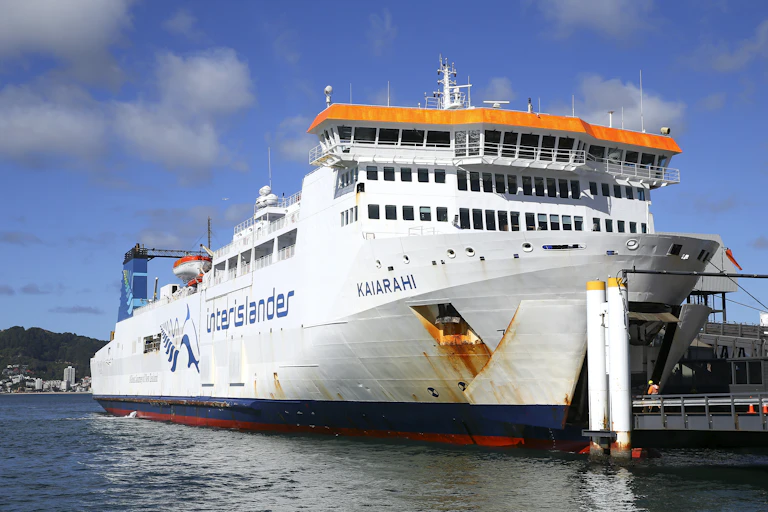 Interislander ferry docked in port