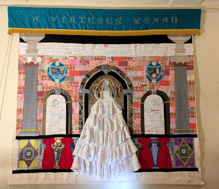 My art work, A Virtuous Girl, has develop into the centre of a protest – it displays how our polarised society can have an effect on artwork 2 The final embroidery piece