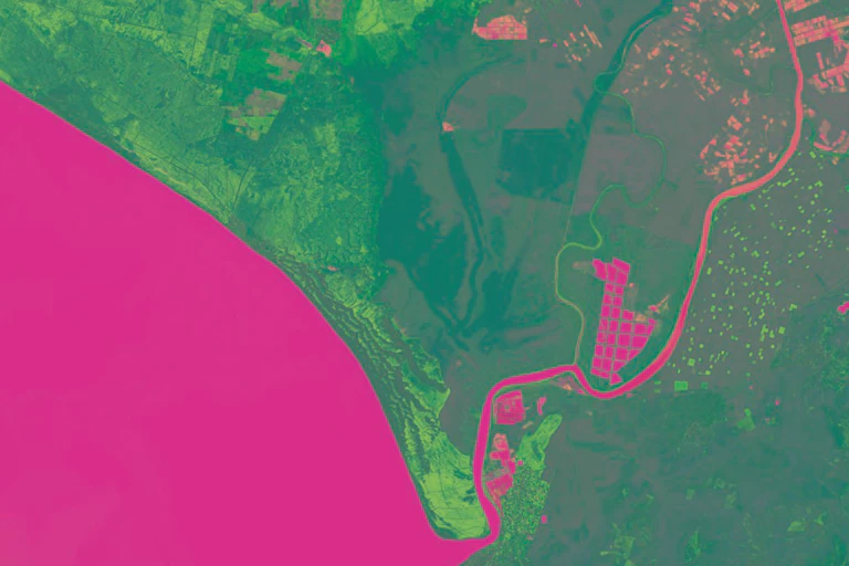 Imagen satelital con varios colores