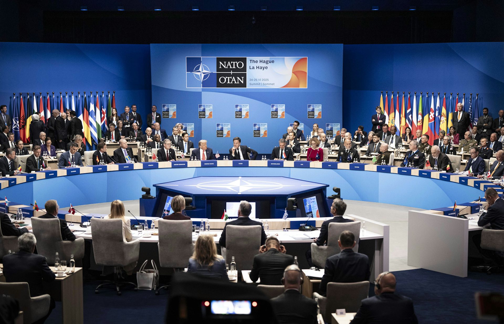 NATO Secretary General Mark Rutte addersses the NATO Summit at the World Forum in The Hague, The Netherlands, 25 June 2025. 