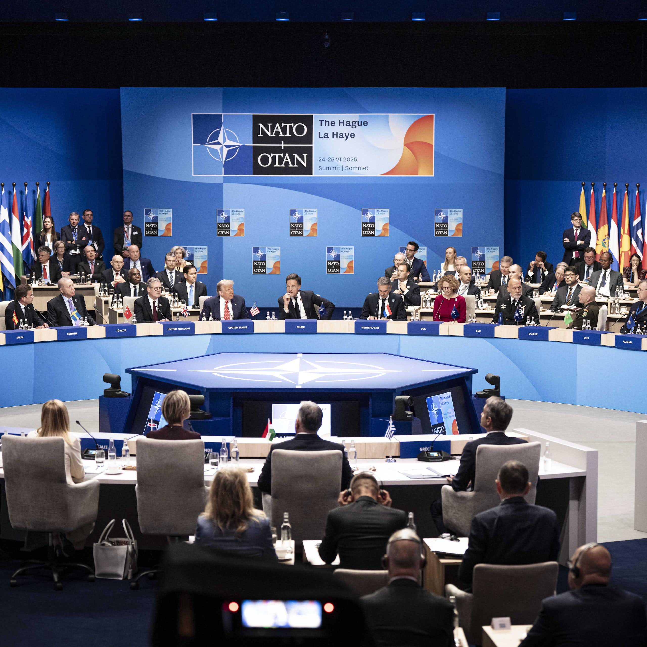 NATO Secretary General Mark Rutte addersses the NATO Summit at the World Forum in The Hague, The Netherlands, 25 June 2025.