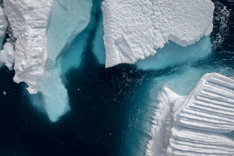Melting ice in Antarctica