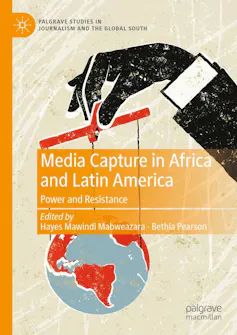 A book cover featuring an illustration of a hand in a suit manipulating the Earth with puppet strings.