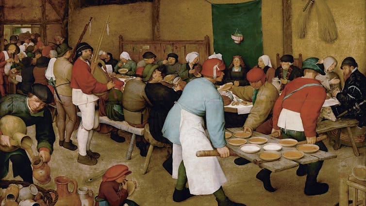 Painting of peasants at a wedding feast