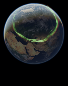 Bizarre house climate turns out to have influenced human conduct on Earth 41,000 years in the past – our bizarre clinical collaboration explores how 2 satellite image of Earth with a glowing green circle extending down across Europe