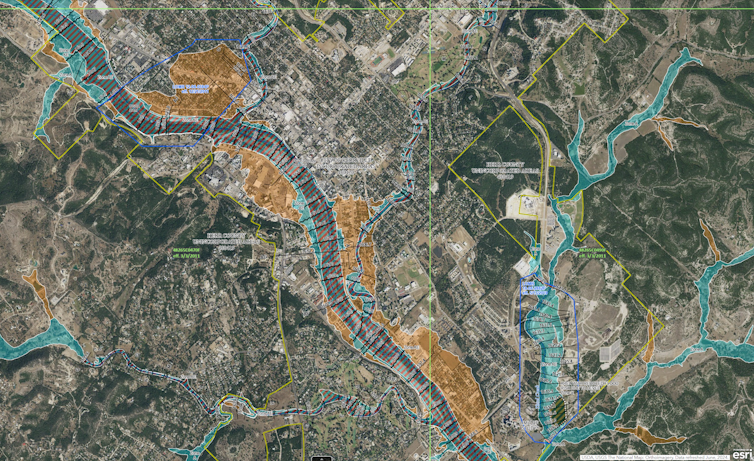 Mapa de riesgos de inundación.