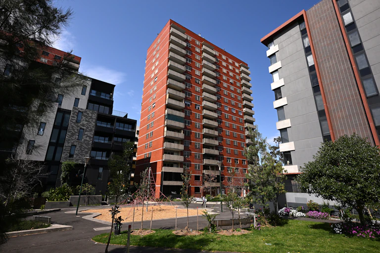 Socia housing block in Melbourne