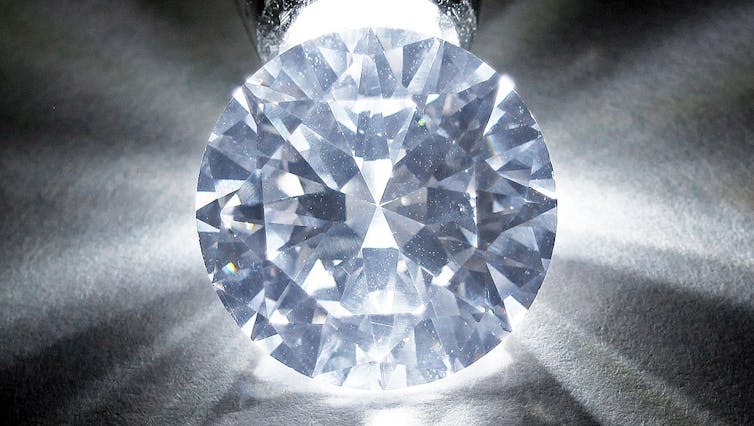 a bright white gemstone