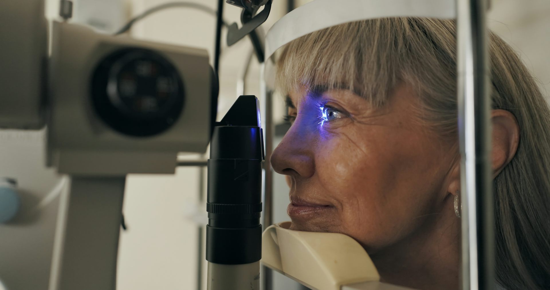 Woman has eye test