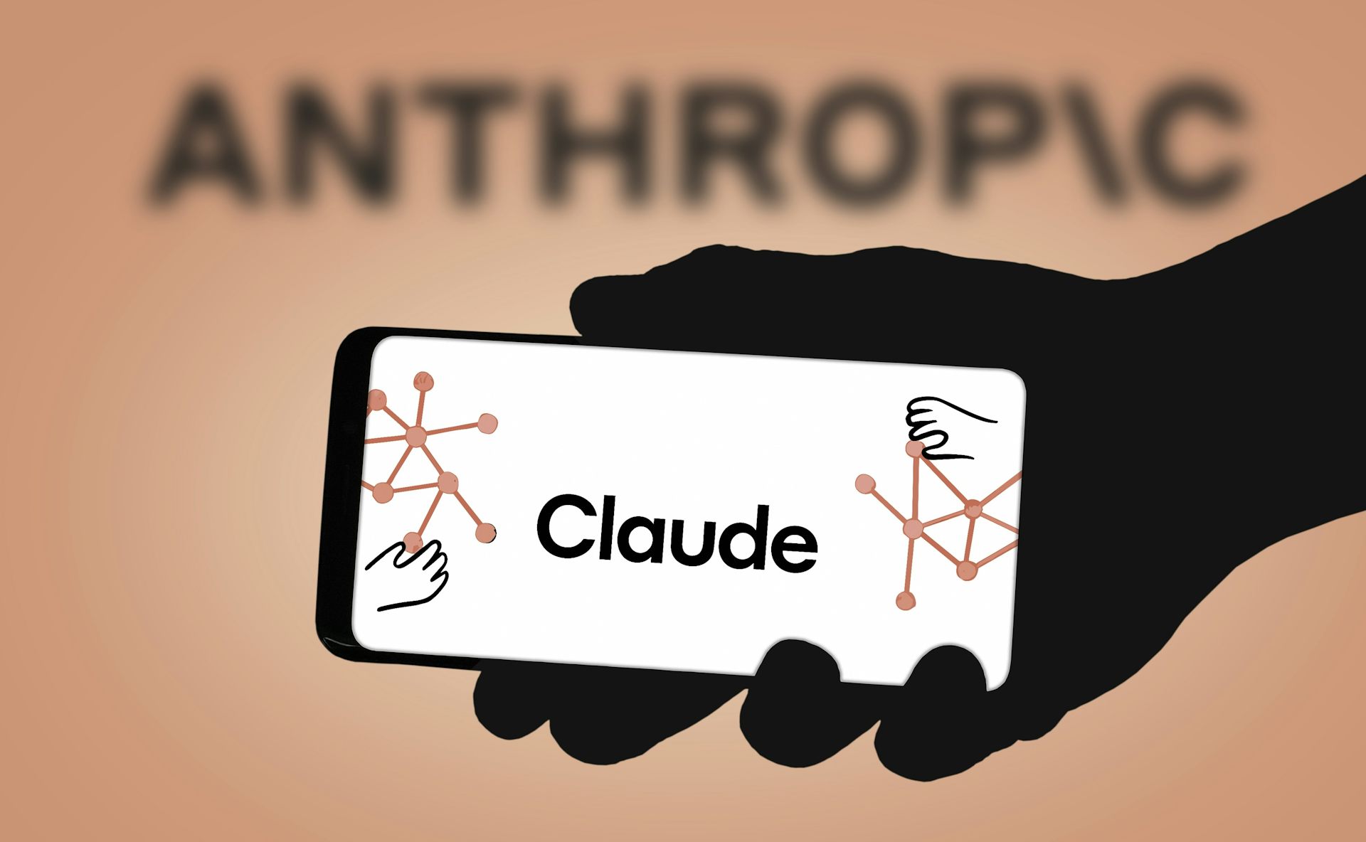 Un smartphone avec l'application Claude