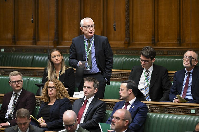 Neil Duncan-Jordan speaking in parliament.