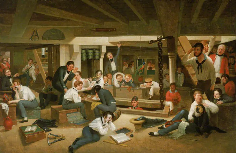 Painting of a group of sailors