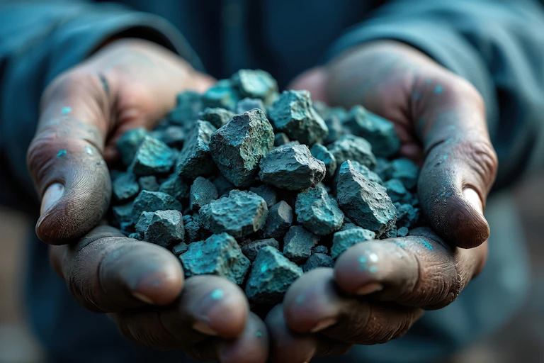 A pair of hands holding what look like small stones