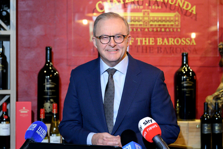 Anthony Albanese smiles broadly