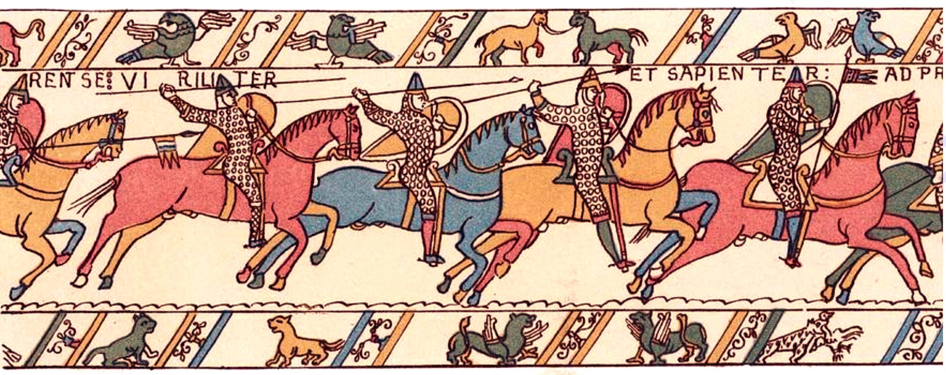 Un morceau de la tapisserie de Bayeux.