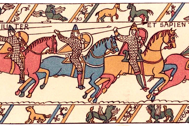 Un morceau de la tapisserie de Bayeux.