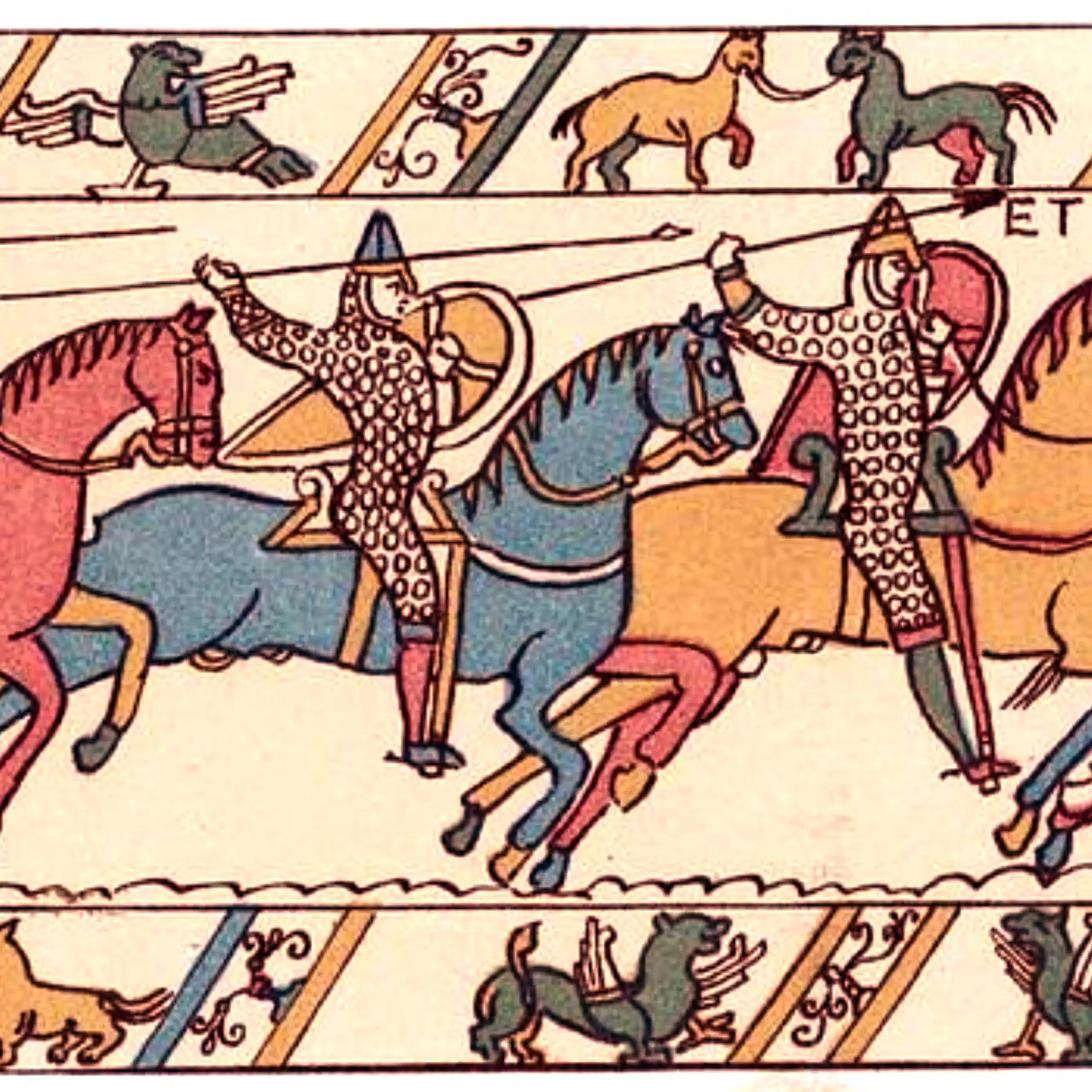 Un morceau de la tapisserie de Bayeux.