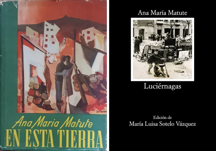 Portadas de los libros En esta tierra y Luciérnagas.
