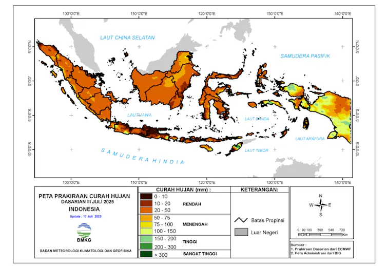 Peta curah hujan Indonesia