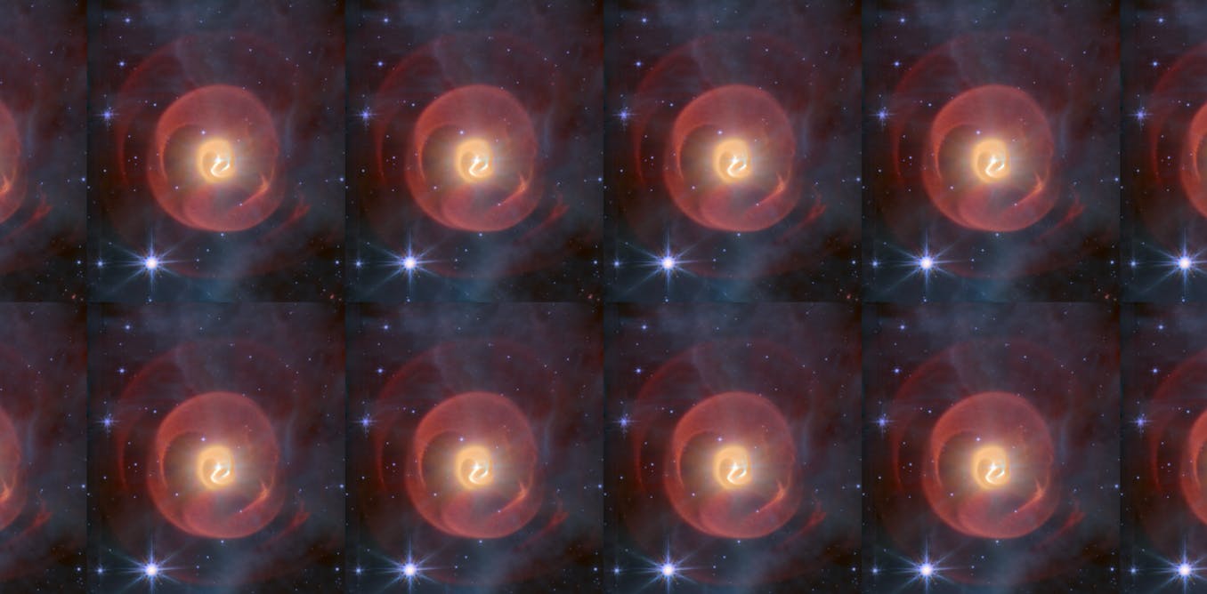 Swirling nebula of two dying stars revealed in spectacular detail in new Webb telescope image Swirling nebula of two dying stars revealed in spectacular detail in new Webb telescope image