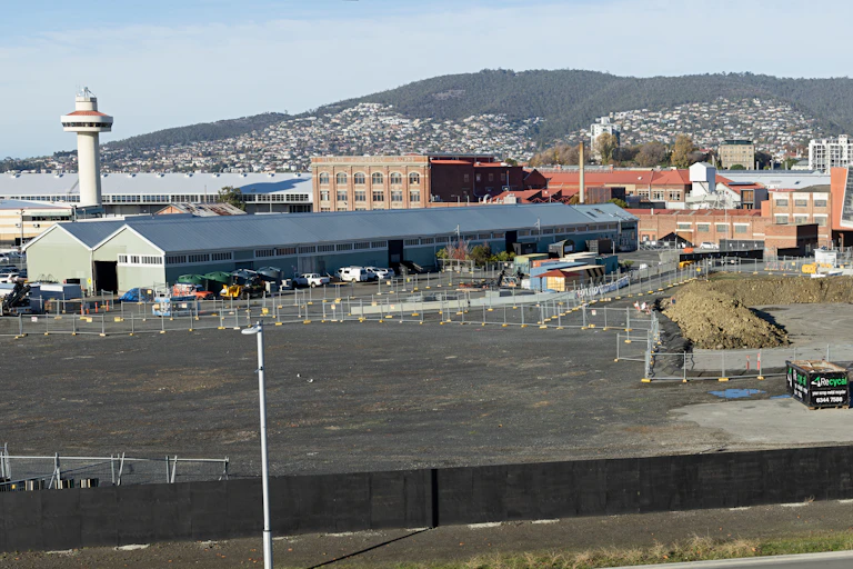 Macquarie Point Stadium Development site at Macquarie Point in Hobart