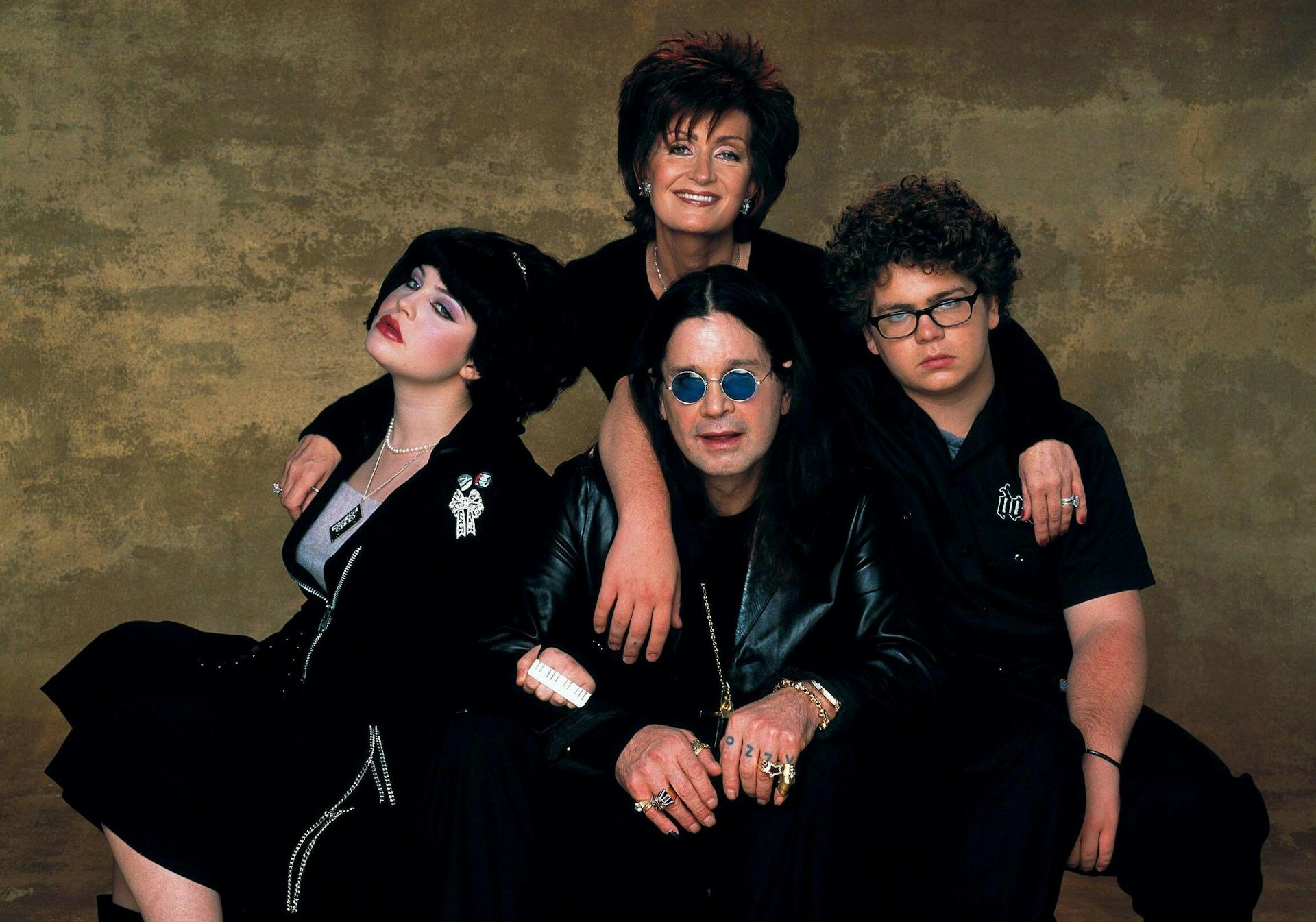 The Osbourne family with Ozzy in the centre