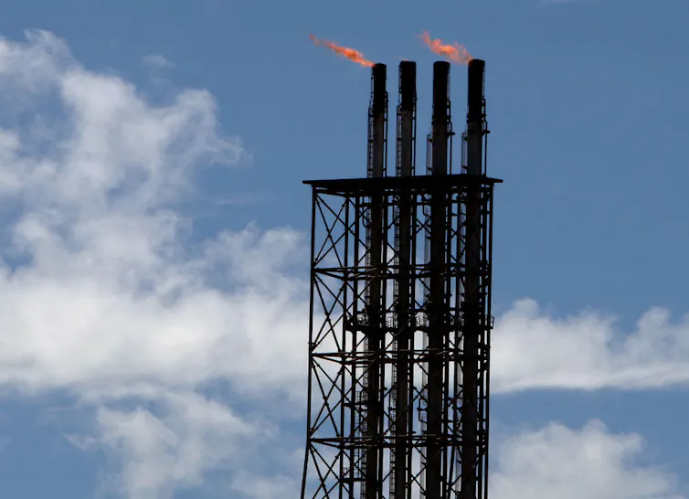 Safety flares at a gas venture