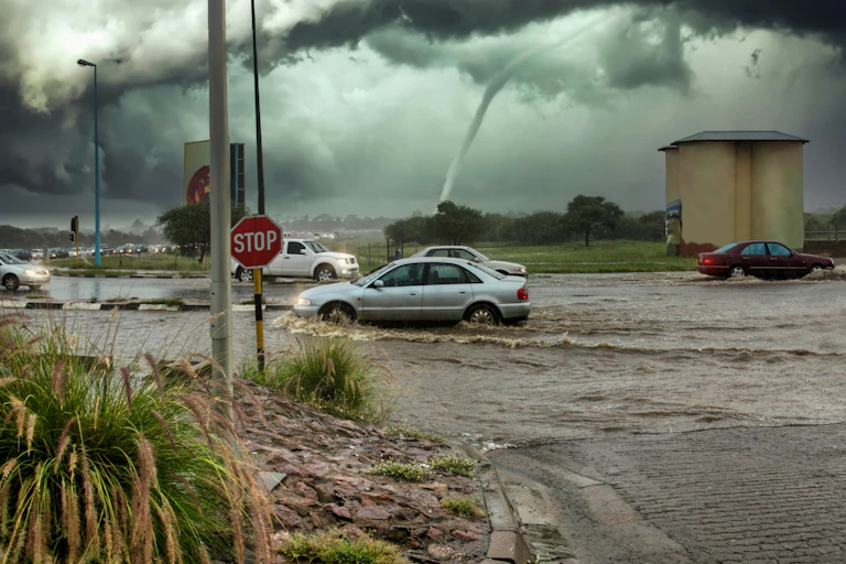 Tempête sur une ville
