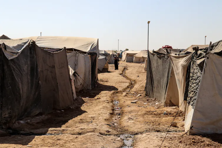 The Al-Hol detention camp in north-eastern Syria.