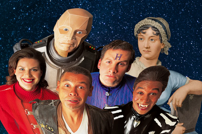 The cast of Red Dwarf and Jane Austen.