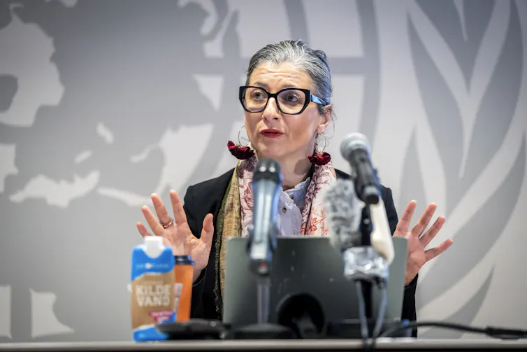 Gaza and Ukraine are both waiting for action 1 UN special rapporteur Francesca Albanese talks to journalists about the conflict in Gaza, February 2025.