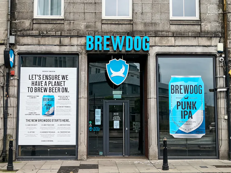 exterior shot of flagship brewdog bar in aberdeen