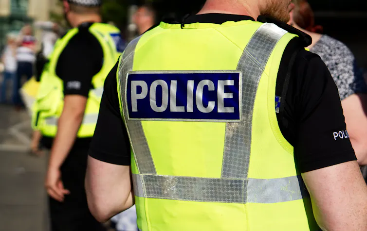 Police officers on a city street