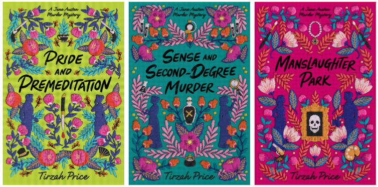Portadas de Pride and Premeditation, Sense and Second-Degree Murder y Manslaughter Park.