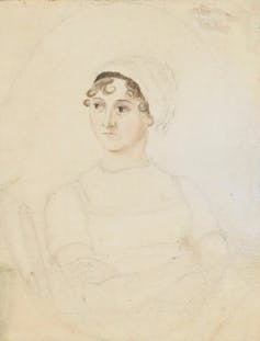Skicë e një portreti të Jane Austen.