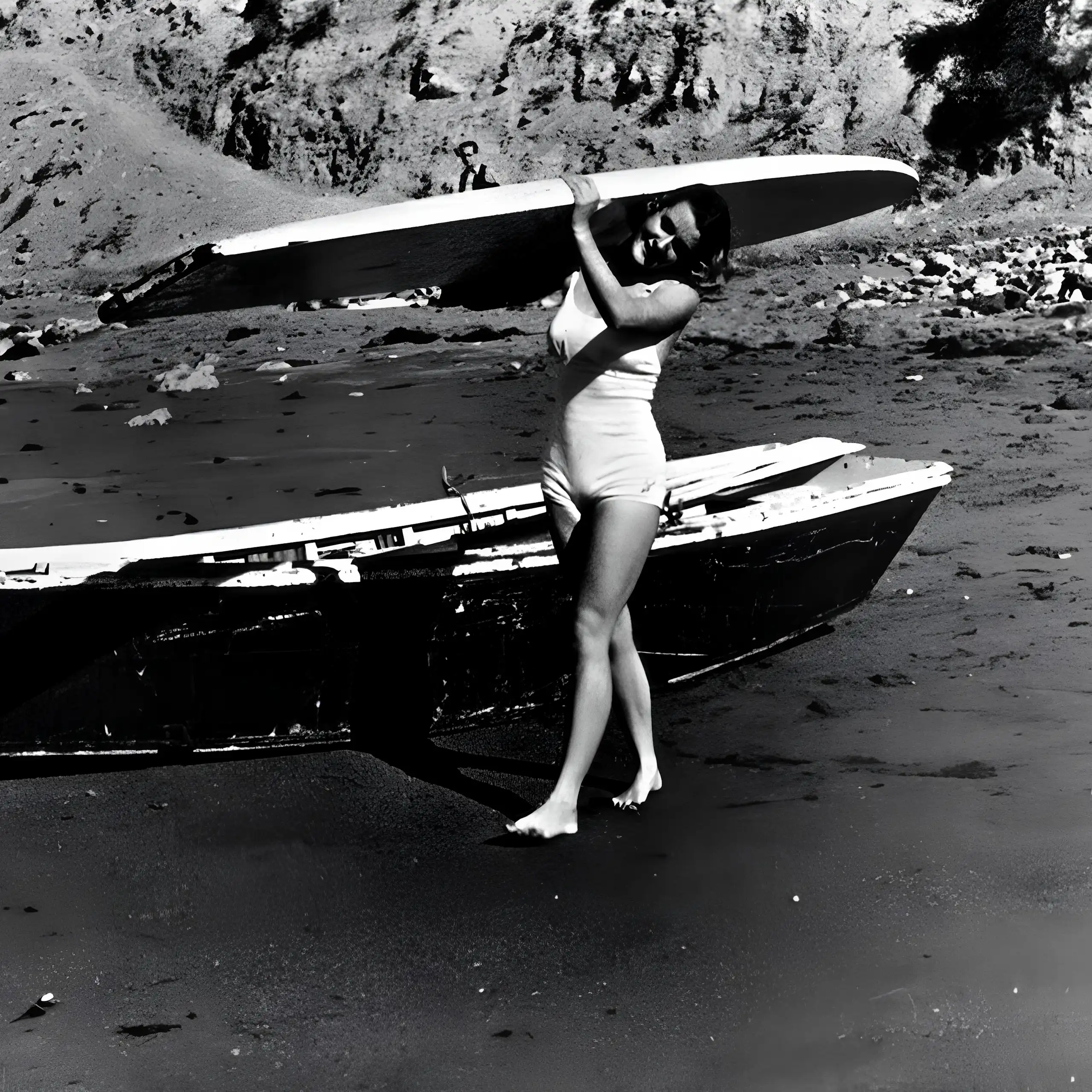 Mary-Ann Hawkins, championne de surf féminin de la côte Pacifique en 1938, 1939 et 1940