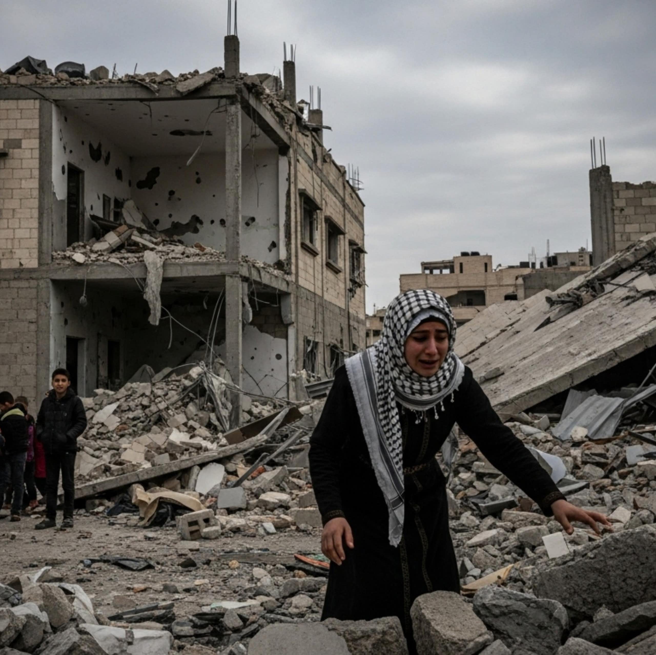 A woman cries after a bombing.