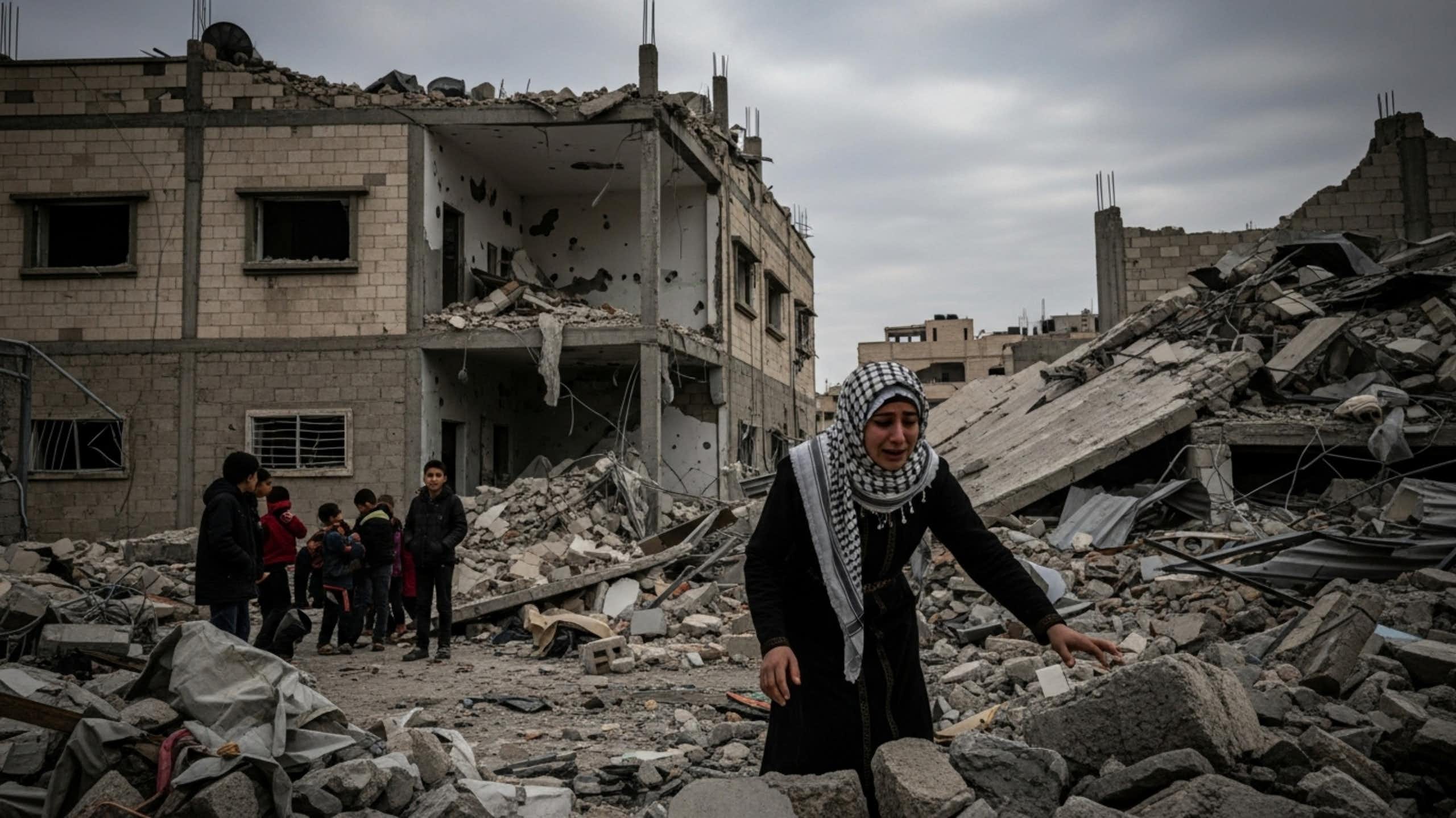 A woman cries after a bombing.