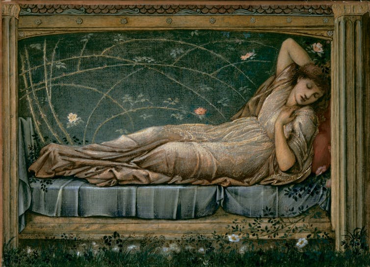 A painting of Sleeping Beauty