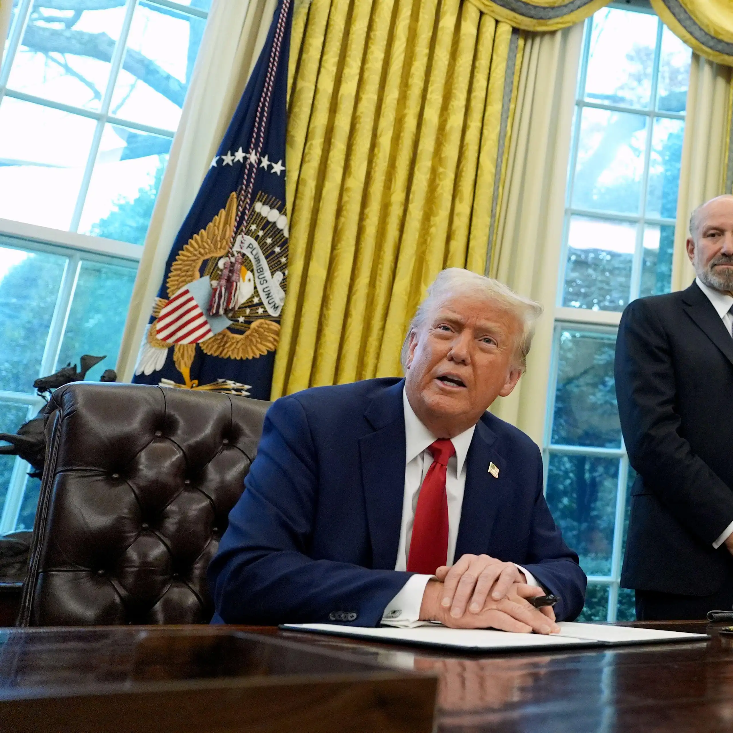 Donald Trump and Rupert Murdoch in the White House