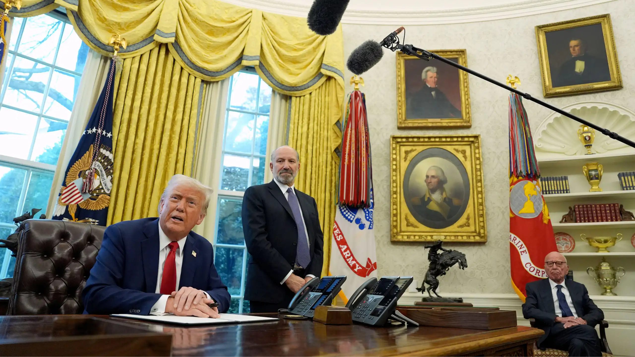 Donald Trump and Rupert Murdoch in the White House