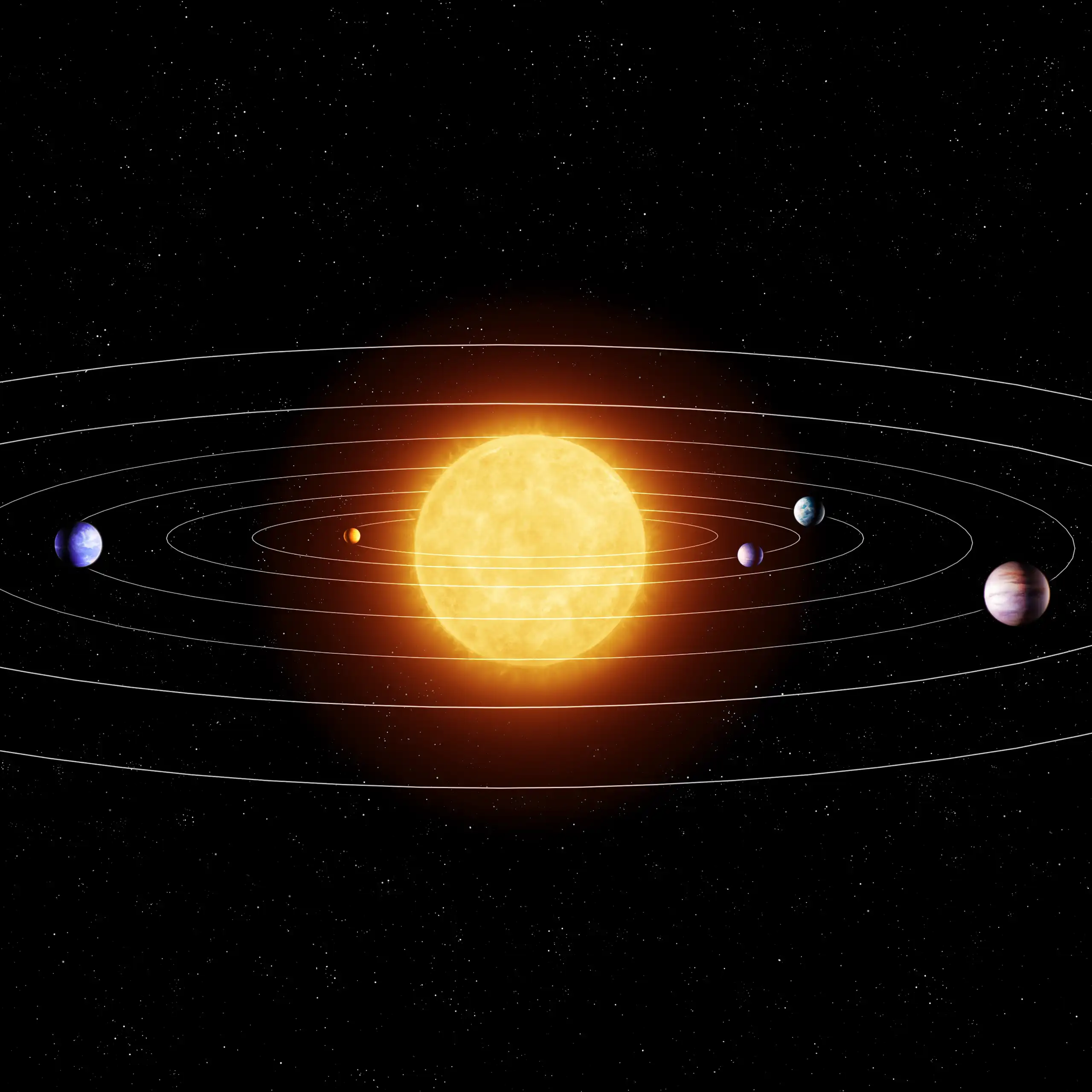 Representación del sistema solar