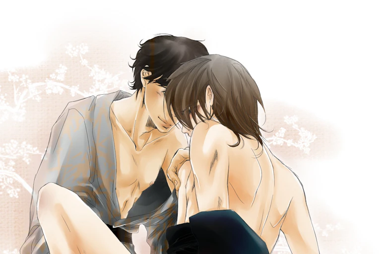 A depiction of two semi-clad boys