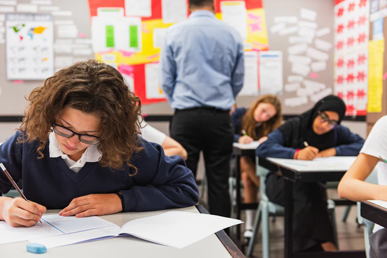 Children working in classroom