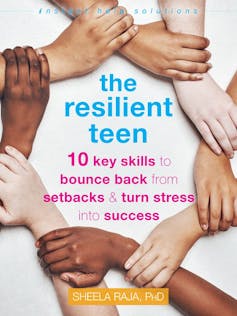 a book cover for resilient teens with hands holding onto wrists forming a circle