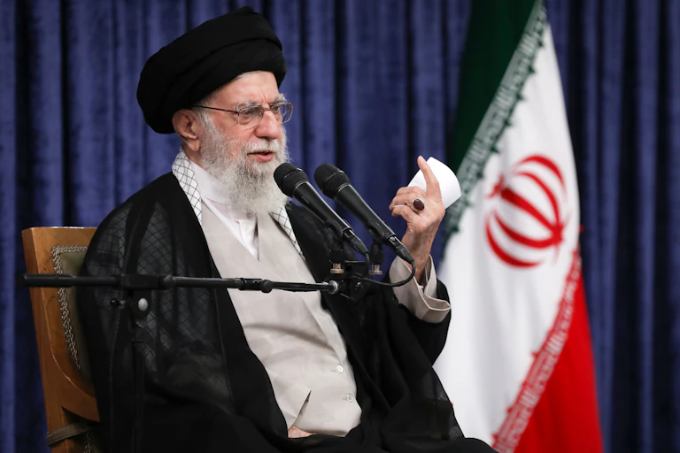 A man gives a speech.